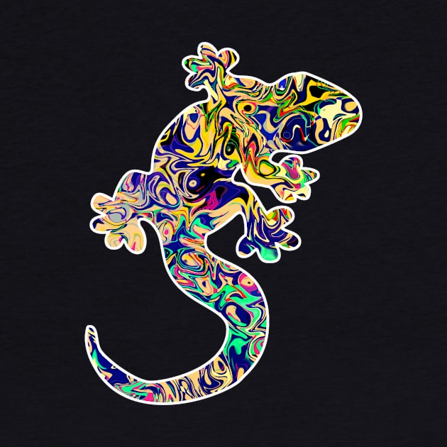 Colorful surreal psychedelic lizard king IV by simbamerch